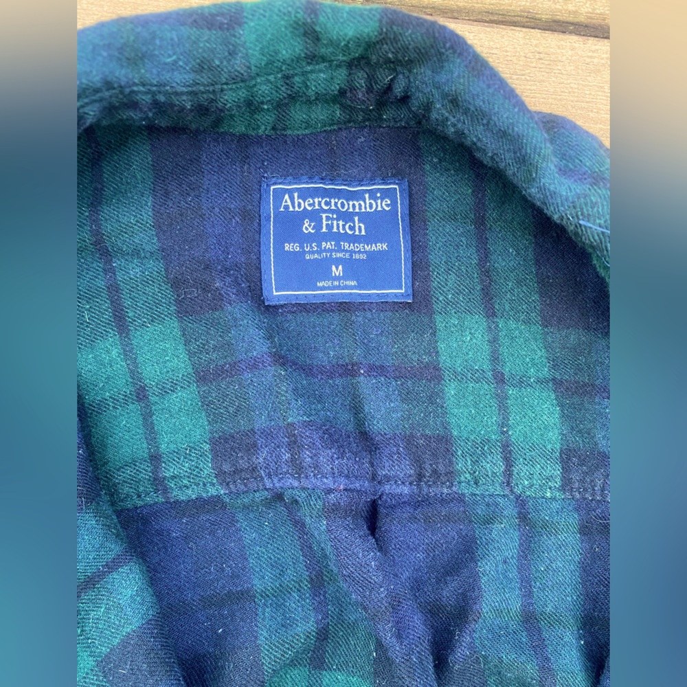 🫐Abercrombie & Fitch Plaid button up, Medium - Picture 2 of 5